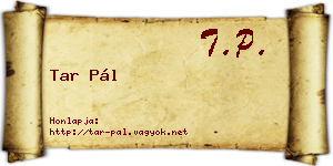 Tar Pál névjegykártya